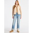 thumbnail image 2 of Time and Tru Women's Print Plush Fleece Zip Vest, Lightweight, Sizes XS-XXXL, 2 of 5