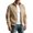 Khaki, variant on TOUMENY Men Fall Winter Jacket Solid Stand Collar Zip Up Lightweight Casual Cardigan Coat Vintage Slim Fit Long Sleeve Outdoor Travel Jacket Black M