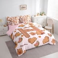 thumbnail image 2 of Erosebridal Girls Personalized Initial H Cute Capybara Bedding Comforter Set 7 Pieces For Kids,Cartoon Fruit Orange Watermelon Flowers Full Bedding Set,Pink Reversible, 2 of 6