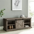 thumbnail image 2 of 48" Sliding Barn Door Entry Bench - Grey Wash, 2 of 8