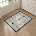 thumbnail image 3 of ODIKA 3'x5' Ivory Charcoal Geometric Design Washable Throw Rug Modern Symmetrical Motif with Bold Accents for Entryway, Kitchen, Mudroom, Stain Resistant, Low Profile, Non-Slip, 3 of 7