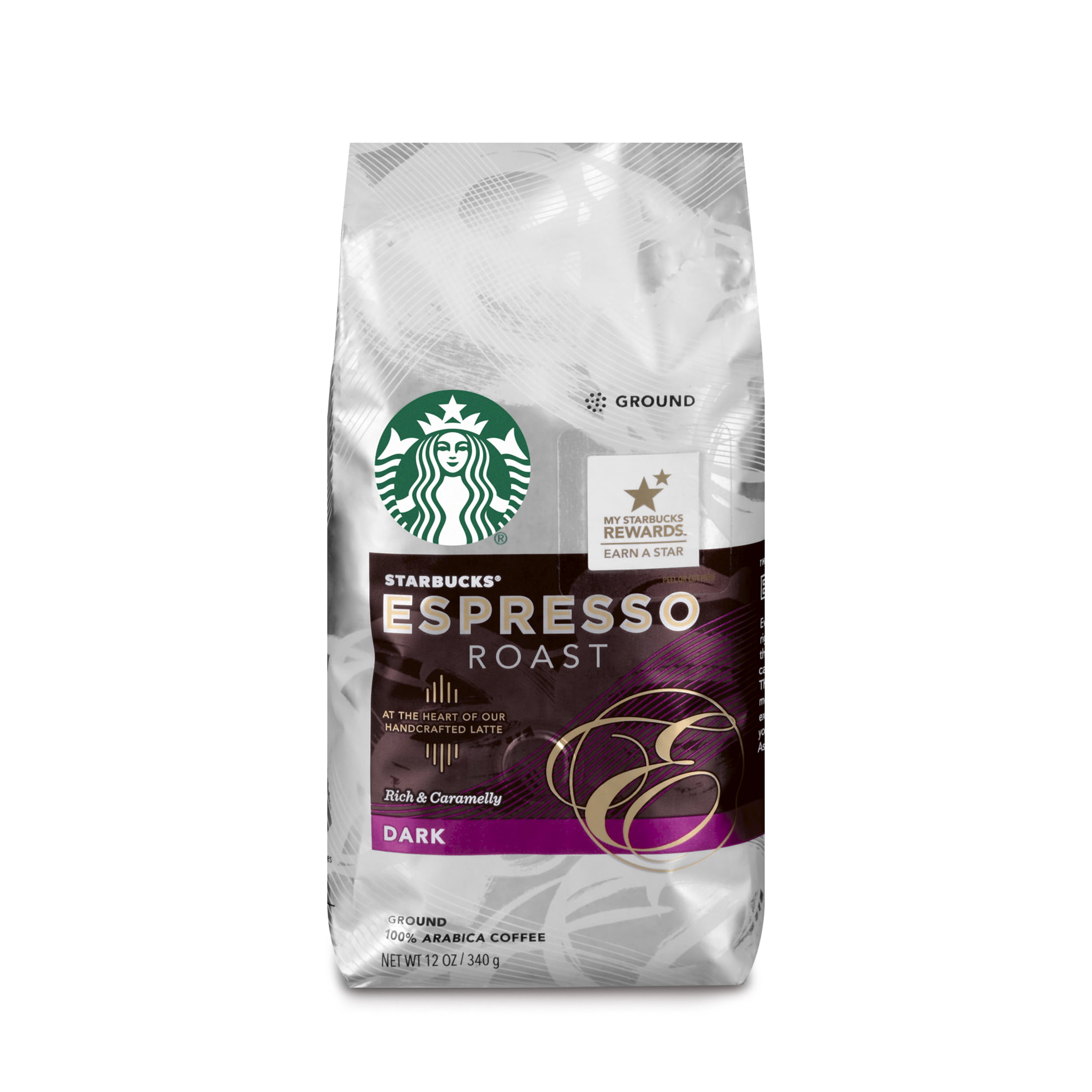 Starbucks Espresso Ground Roast Dark Roast Coffee 12Ounce Bag
