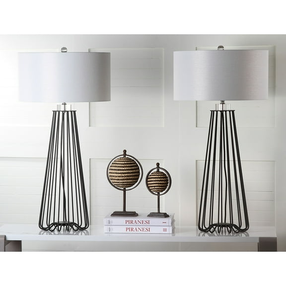 SAFAVIEH Estill Mid-Century 34-Inch High Table Lamp, Black