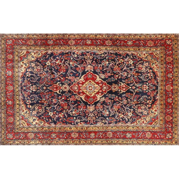 Ahgly Company Indoor Rectangle Traditional Saffron Red Persian Area Rugs, 2' x 5'