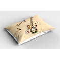 thumbnail image 2 of Ambesonne Guitar Pillow Sham 2 Pack, Abstract Funk Instrument, 30"x20", Sand Brown Multicolor, 2 of 3