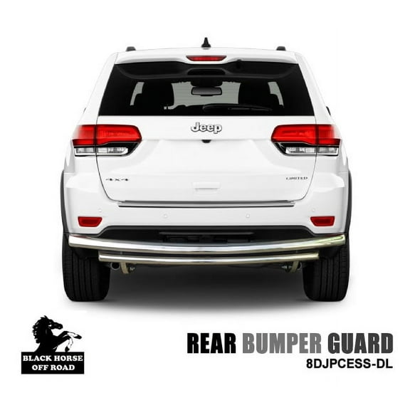 Black Horse Rear Bumper Guard Double Layer Stainless Steel Compatible with 2014-2023 Jeep Cherokee (Excludes Trailhawk Edition)-8DJPCESS-DL