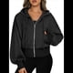 thumbnail image 1 of Sudaderas con Capucha y Cremallera para Mujer, Sudaderas , Casuales, Cómodas y Bonitas, Chaquetas con Cremallera, Conjuntos de Otoño A . Negro L, 1 of 10