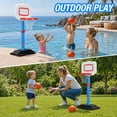 thumbnail image 4 of QIAHO Toddler Basketball Hoop, Adjustable Height Indoor Outdoor Mini Basketball Goal with 2 Balls & Pump, Poolside Backyard Sports Toy Gift for Boys Girls Ages 3-5, 4 of 10