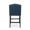 thumbnail image 5 of Noble House Maurice Wingback Counter Stool, Navy Blue, Dark Brown, 5 of 9