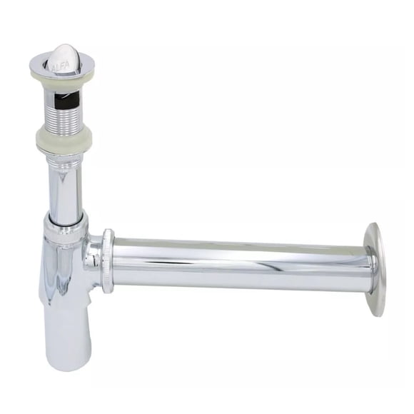 Cespol Desagüe Para Lavabo Cromado Acero Inox Con Bote Alfa