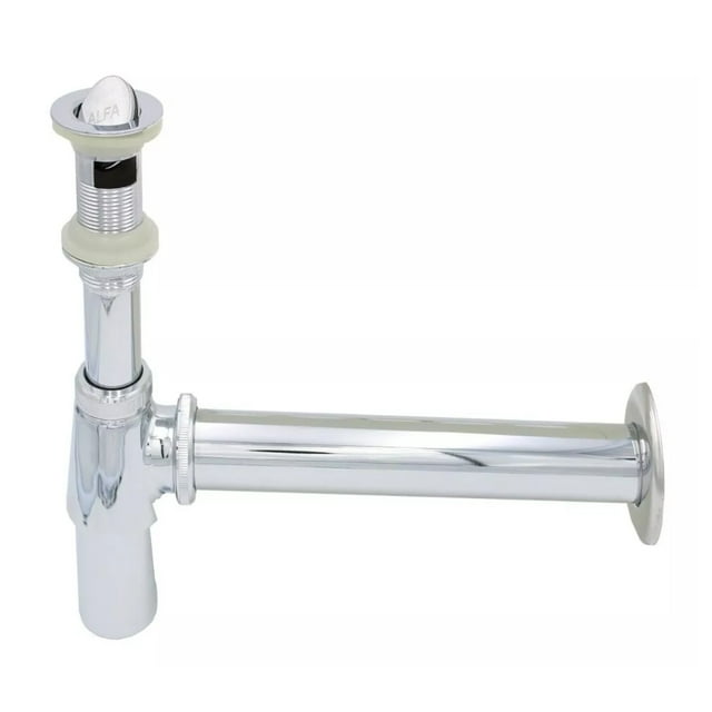 Cespol Desagüe Para Lavabo Cromado Acero Inox Con Bote Alfa