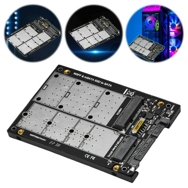 Unidad Estado Sólido M.2 Disco Duro SSD Unidad Estado Sólido MSATA A NGFF A Tarjeta Adaptadora SATA Dos en