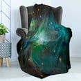 thumbnail image 4 of Space Soft Flannel Fleece Blanket, Majestic Orion Nebula Dust Cloud Celestial Energy Plasma Astronomical Object Picture, Cozy Plush for Indoor and Outdoor Use, 60" x 80", Teal Green, by Ambesonne, 4 of 5