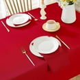 thumbnail image 7 of SASTYBALE Christmas Tablecloth Rectangle Waterproof Wrinkle Fee Textured Fabric Table Cloth, Soft Faux Linen Table Cover for Xmas, Holiday, Winter, Party, Banquet (60 x 120 Inch Rectangular, Red), 7 of 7