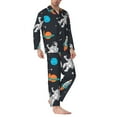 thumbnail image 3 of Bingfone Men'S Pajama Set 2 Piece Loungewear Pjs, Long Sleeve With Pajama Pants-Space, 3 of 9