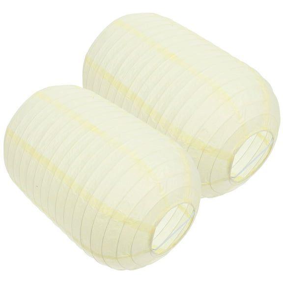 Beaupretty Beige Winter Melon Paper Lanterns Foldable for Outdoor Decor 2Pcs
