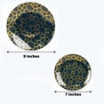 thumbnail image 3 of Efavormart 20 Pack Set | Navy Blue With Geometric Gold Foil Print Dinner & Dessert Plates - 9" Dinner Plate & 7" Dessert, Appetizer, Salad Plates, 3 of 5