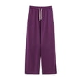 thumbnail image 1 of Fsgntruao Women's Plus Size Solid Color Pants Pocket Elastic Waist Pants, 1 of 5