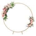thumbnail image 5 of Garfans 6.6FT Round Wedding Arch Door Metal Backdrop Stand for Parties, Circle Metal Balloon Arch for Wedding Ceremony, Birthday,Parties Decorations, Gold/White,2M (6.56FT), 5 of 7