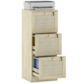 thumbnail image 1 of HOMCOM Classeur à 3 Tiroirs Armoire de Classement Verrouillable pour Formats A4 et Lettre Chêne, 1 of 10