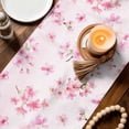 thumbnail image 3 of Pink Cherry Table Runner - 70 Inch Long Spring Botanical Blossoms Flowers Floral Cotton and Linen Blended Dress Scarves Farmhouse Table Runner for Kitchen Dining, Coffee Table, 13" x 70", 3 of 8