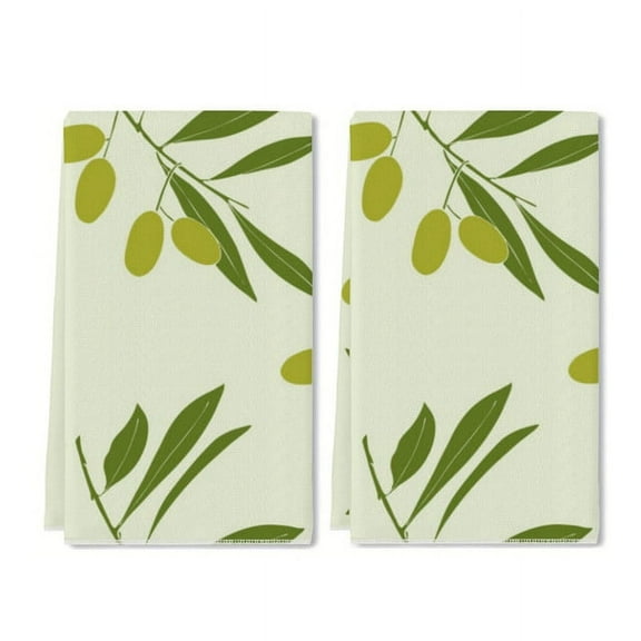 Eveokoki Dishcloths Olive Branch Kitchen Dish Towel Reusable Kitchen Towels for Baking Cooking Home Kitchen Bathroom Decor, 16 x 24Inch