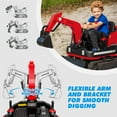 thumbnail image 4 of JOYLDIAS Kids 12V Electric 360 Degree Rotating Ride On Excavator and Bulldozer with Track Design Wheels, Remote Control, MP3, Toolbox (Red), 4 of 9