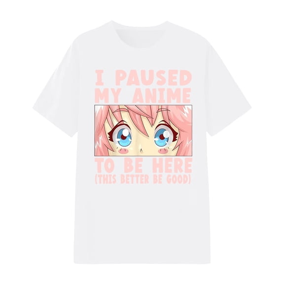 XIAONU Anime Print T Shirt for Men Short Sleeve Crewneck Graphic Tee Lightweight Casual Otaku Fan Tees