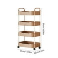 thumbnail image 3 of 4-Tier Kitchen Storage Cart Rolling Organizer, Multi-Layer Mobile Utility Cart with Wheels, Space-Saving Shelving Unit for Pantry, Bathroom, Living Room, and Garage Storage, 3 of 5