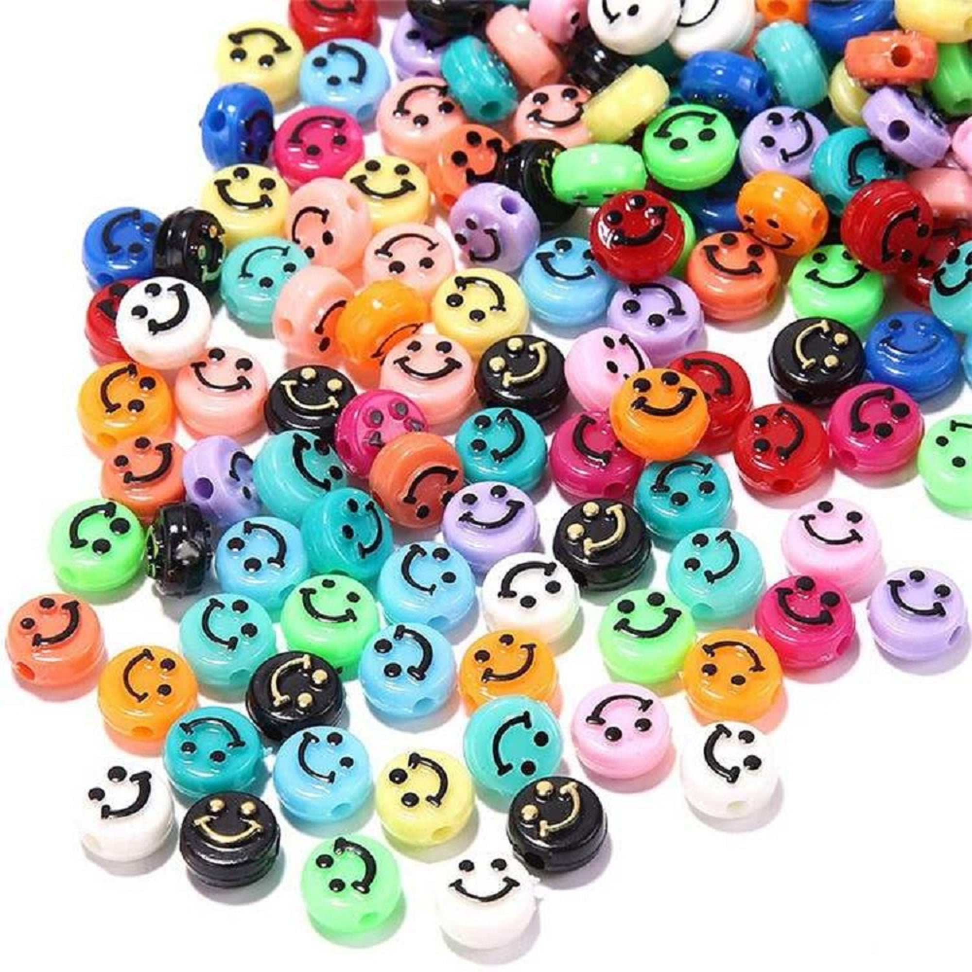 200 Crescent Moon Faces Acrylic Plastic Charms Beads 