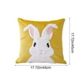 thumbnail image 3 of AuroraX Easter Throw Pillow Covers 18x18 Inch Flock Velvet Square Boho Spring Soft Bunny Rabbits Decorative Pillow Covers Yellow Outdoor Cushion Case for Couch Sofa Bench, 3 of 6