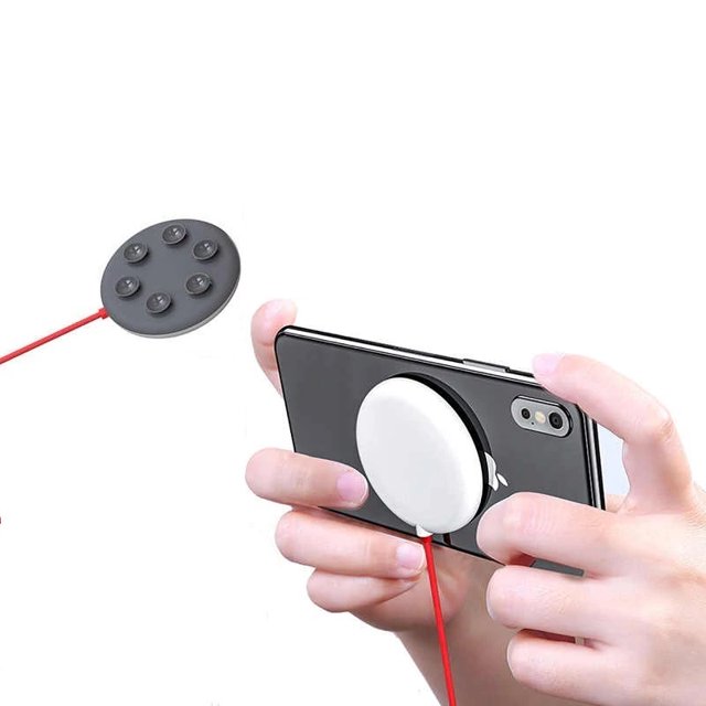 Portable 10W Qi Wireless Charging Pad Suction Cup Wireless Charger for iPhone, Samsung, Android - Grey