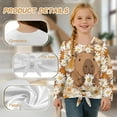 thumbnail image 6 of Xixirimido Capybara and Daisy Floral Pattern Girls Long Sleeve Shirts Cute Kids Fashion Crew Neck Tunic Tops Tie-hem Tees for Fall Winter, Size 5-6, 6 of 7