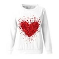 thumbnail image 4 of Women's Cute Heart Sweatshirts for Valentines Long Sleeve Crew Neck Pullover Tops Fashion Clothing, 4 of 5