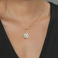 thumbnail image 5 of 925 Sterling Silver and 10K Yellow Gold 2 Tone Pear Shape Checkerboard Green Prasiolite and White E-F Lab Grown Diamond Keren Hanan Pendant Necklace for Women (9.60 Ctttw, with 18 inch Chain), 5 of 5
