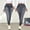 Gray, variant on LNWUY Stretchy Faux Jeans for Women High Waist Jeggings Skinny Faux Denim Pants Trendy Casual Legging with Pockets Purple L