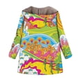 thumbnail image 2 of Women Winter Leisure Printed Hooded Plush Jacket Plus Fleece Jacket Coat, 2 of 4