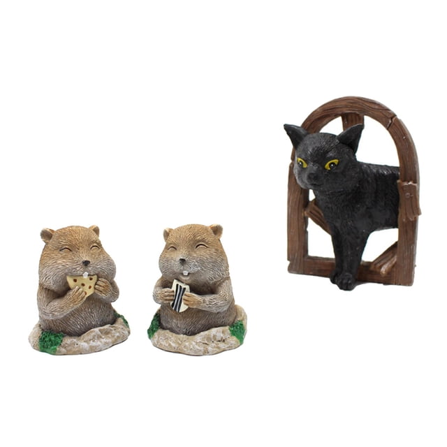 Inicio Lindo Gato de resina Diglett Estatuilla en miniatura Estatuas de animales Esculturas