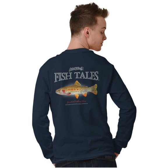 Gill McFinn Cutthroat Trout Fisherman Plus Size Long Sleeve Graphic Tee Shirt Brisco Brands 2X