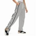 thumbnail image 6 of felwors Women's Split Snap Button Sweatpants High Elastic Waist Straight Leg Loose Pants Joggers Athletic Trousers Grey, XL, 6 of 7