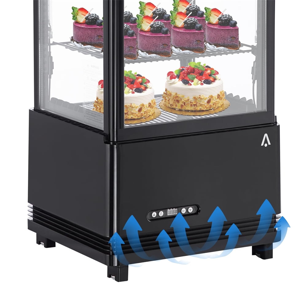 Commercial Refrigerator - 3.46 cu.ft. 98L, Upright Beverage Cooler, Countertop Design with LED Light, Ideal for Home, Store, Gym, Office, and Cafe Restaurant