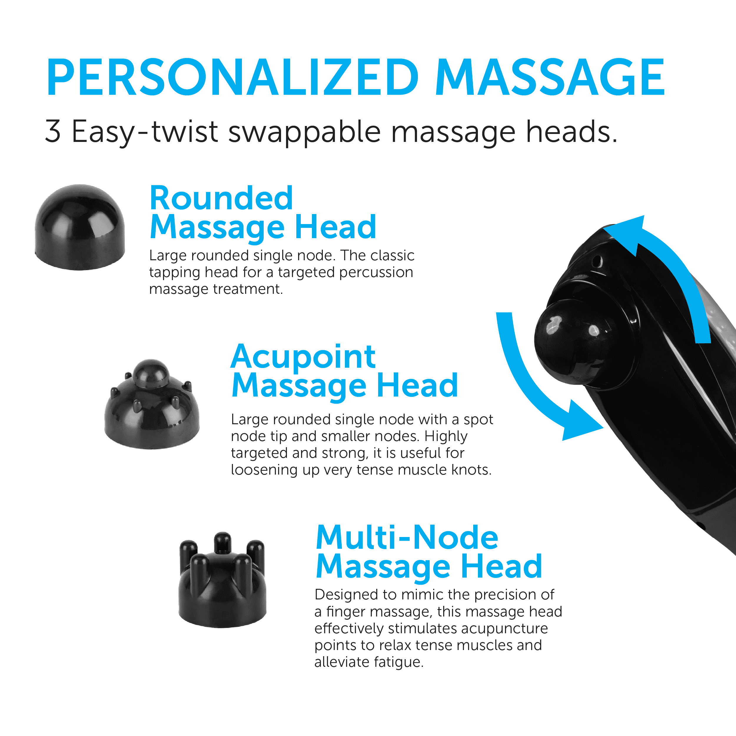 Daiwa Felicity Electric Handheld Massager Tapping Pro with Heat for Back, Neck & Shoulders - Deep Tissue. FSA/HSA Eligible
