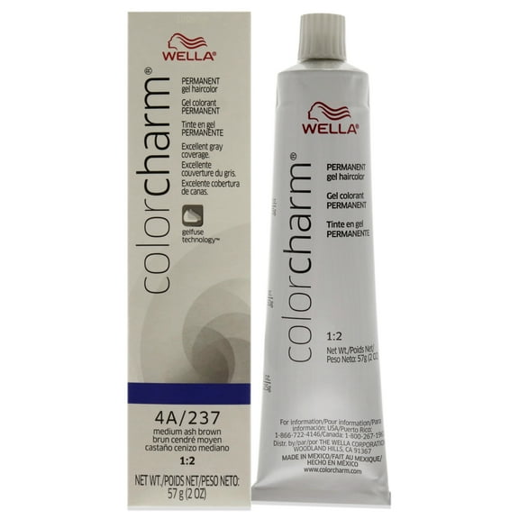 Color Charm Permanent Hair Color Gel - 237 4A Medium Ash Brown by Wella for Unisex - 2 oz Hair Color