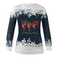 thumbnail image 3 of Patlollav Womens Winter Tops Printed Loose T-Shirt Round Neck Long Sleeve Blouse, 3 of 6