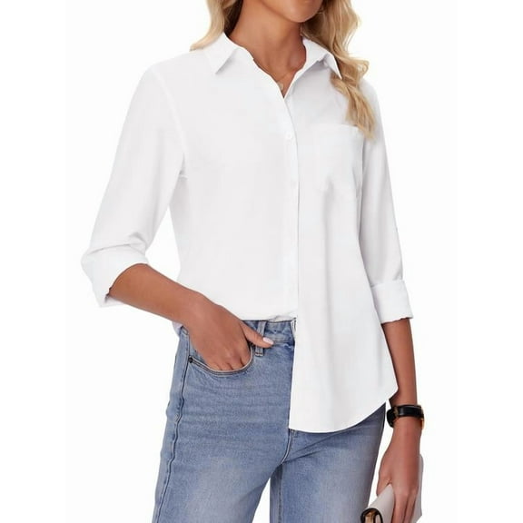 Vividaire Women's Shirts Casual Button Down Long Sleeve Wrinkle Free Blouse