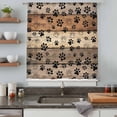 thumbnail image 4 of Brown Beige Semi Sheer Curtains Drapes for Living Room, Bedroom, French Doors Window 72 Inches Long, Rustic Farmhouse Dog Paw Vintage Rod Pocket Chiffon Curtain Drapery Voile Draperies Panel, 4 of 8