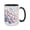 Black, variant on 15oz 'Double-Sided Hydrangea' Ceramic Mug - A Vibrant Floral Sipper