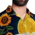 thumbnail image 5 of Crocodile Starry Sky Sunflower Men's Short Sleeve Beach Shirts, Casual Button Down Poplin Printed Summer Tops - Unisex, 5 of 6