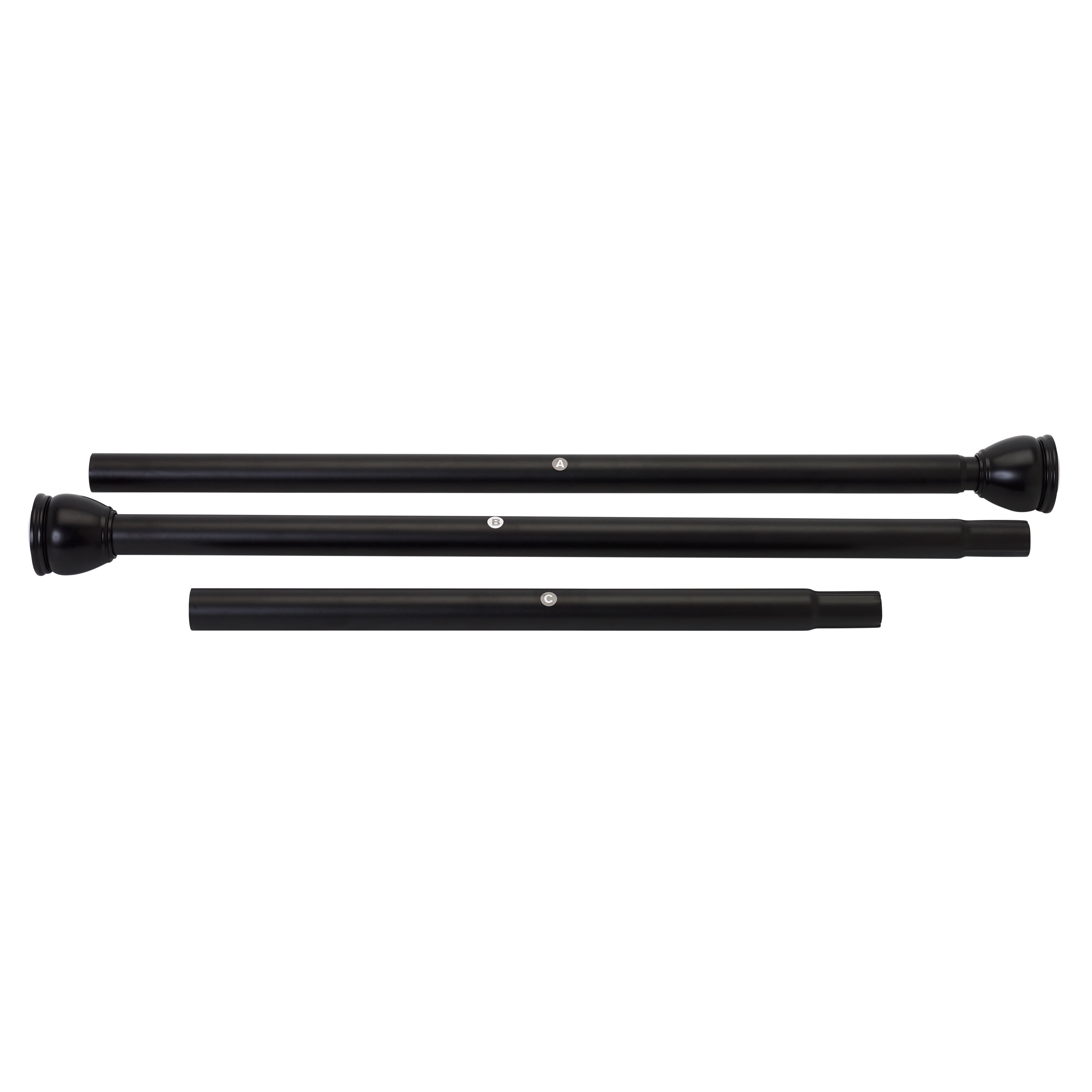 Matte Black Tension Shower Curtain Rod, 26" - 76", Zenna Home NeverRust Rustproof Aluminum
