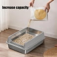 thumbnail image 3 of Stainless Steel Cat Litter Box, Open Top Anti-Splash Kitty Litter Pan with Pedal, Large Durable Metal Litter Tray for Big Cats & Multi-Cat Household, Easy Clean & Odor Resistant, 3 of 10